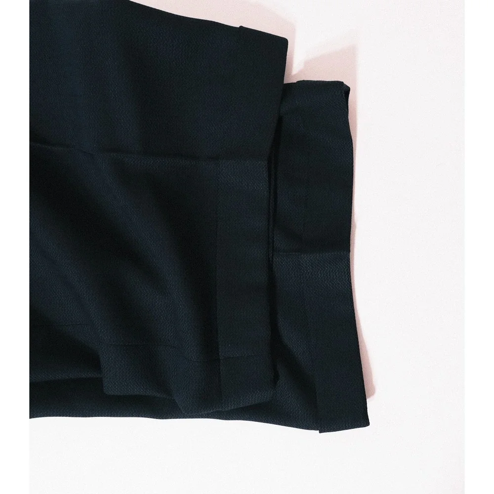 Zanella Bennett Mens 40x30 Flat Front Pleated Wool Dress Pants Black